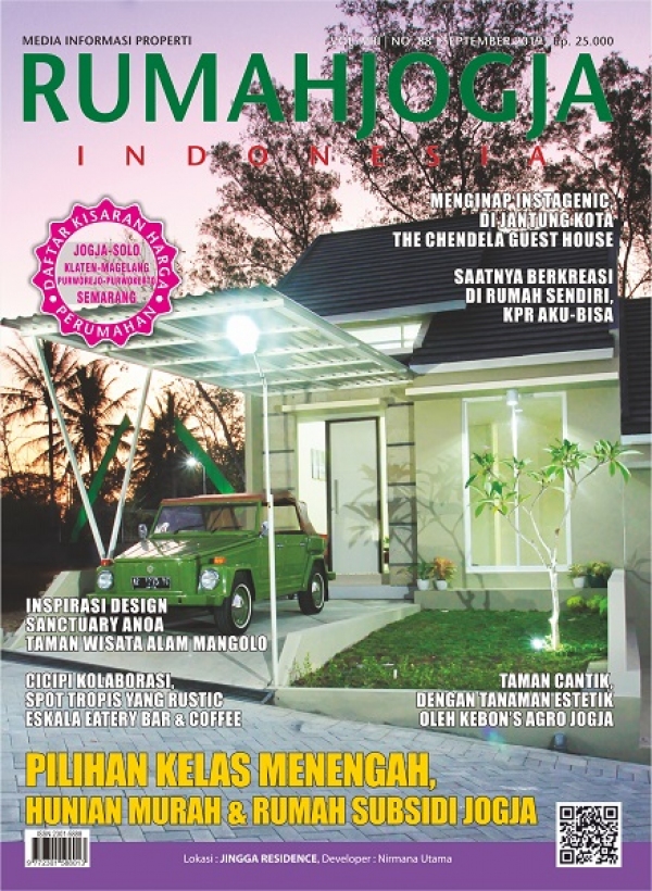 JINGGA RESIDENCE for RUMAH JOGJA INDONESIA cover edisi September 2019